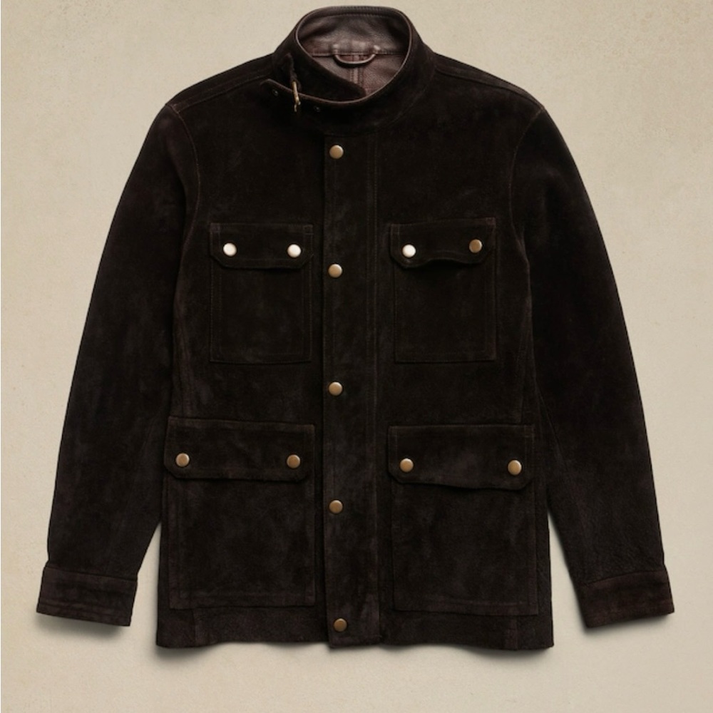 Men’s BRAND NEW BANANA REPUBLIC Suede Coat Sz MEDIUM